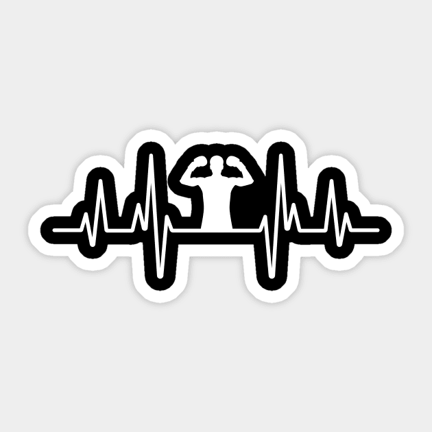 Heartbeat and boxing fighter design for boxing lovers and fanatics Sticker by BlueLightDesign